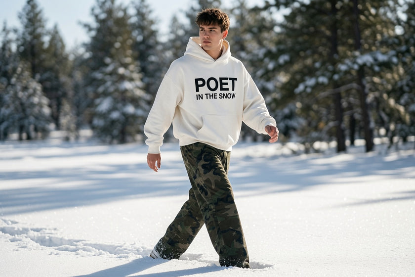 Catch Phrase Poet Men’s Camo Barrel Leg Cargo Pants