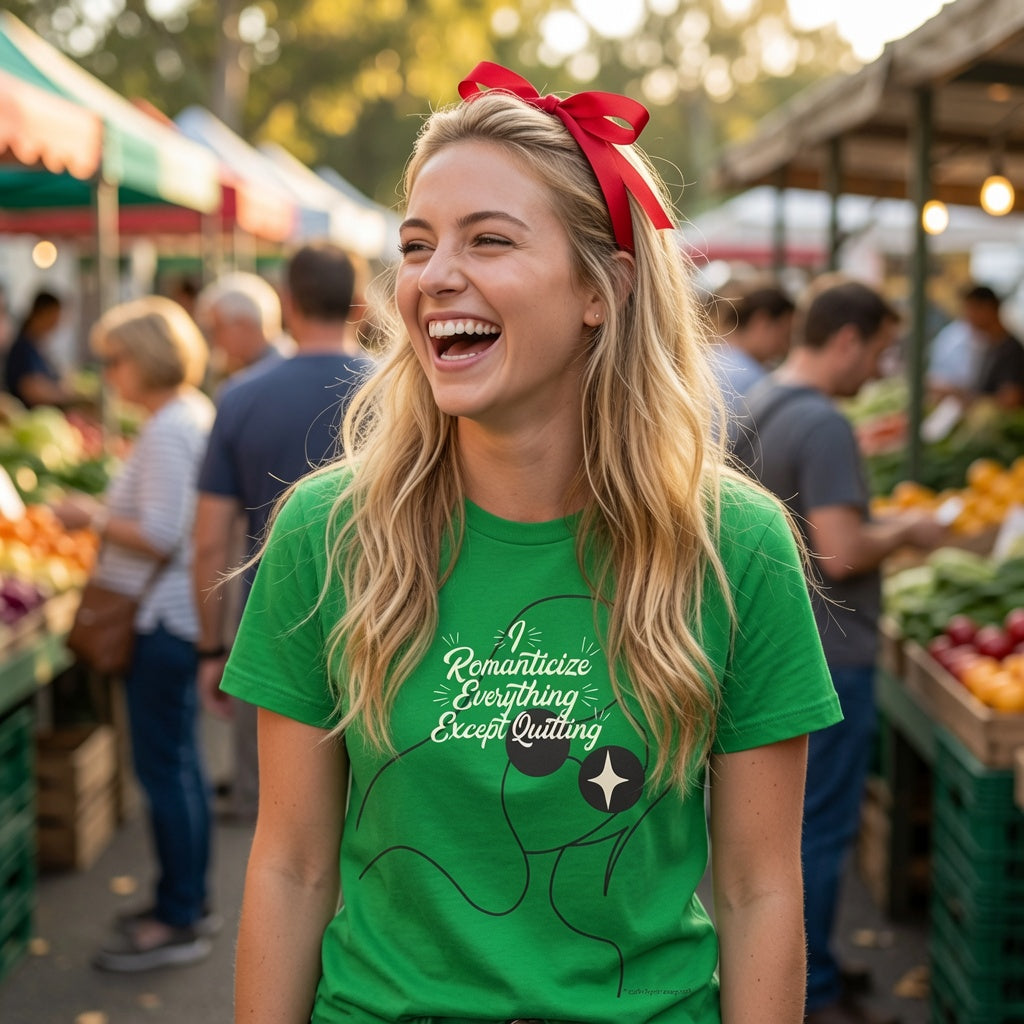 Romanticize Everything Except Quitting Tee — Women's Inspirational Graphic T‑Shirt
