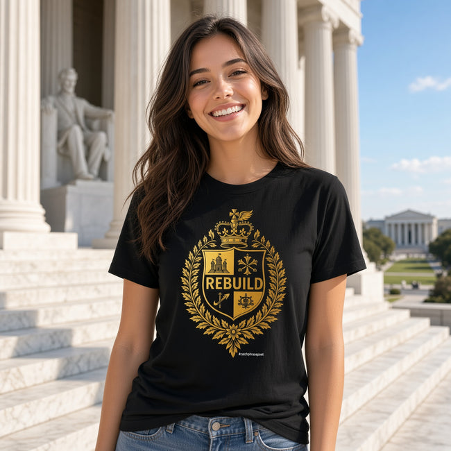 Rebuild Overcome Arrive T-Shirt — Inspirational Motivational Tee