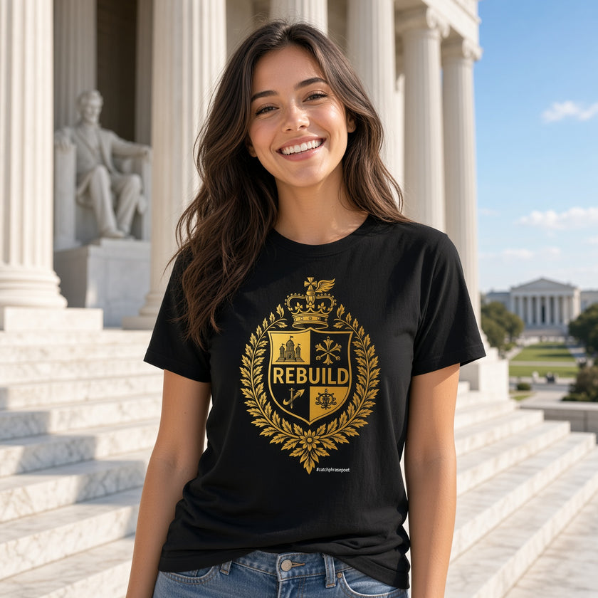 Rebuild Overcome Arrive T-Shirt — Inspirational Motivational Tee