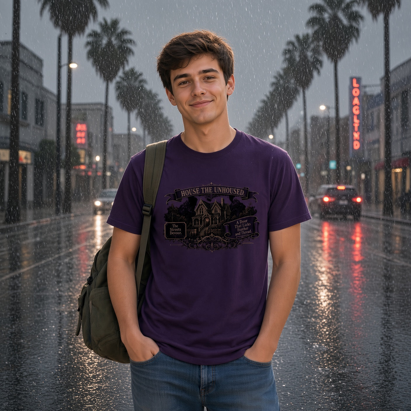 House the Unhoused Statement Tee — Homeless Advocacy Graphic Shirt
