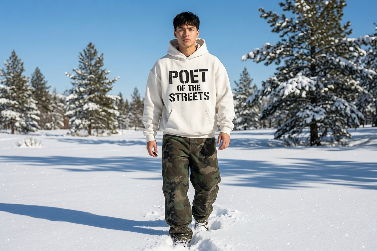Catch Phrase Poet Men’s Camo Barrel Leg Cargo Pants