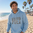 Catch Phrase Poet logo pullover hoodie worn, streetwear styling — Catch Phrase Poet