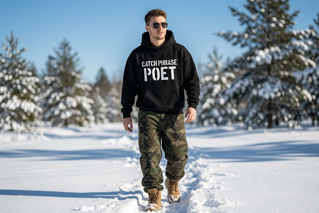 Catch Phrase Poet Men’s Camo Barrel Leg Cargo Pants