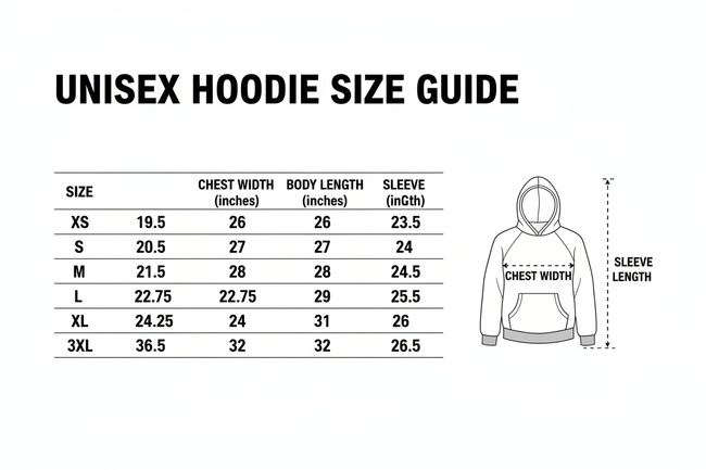 Hoodie Size Chart