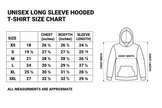 Long Sleeve Hoodie Tee Size Chart