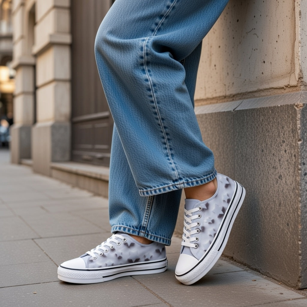 Star Bright Pattern I'm a Star Radiant Afar Sneakers | Low Top Canvas Shoes