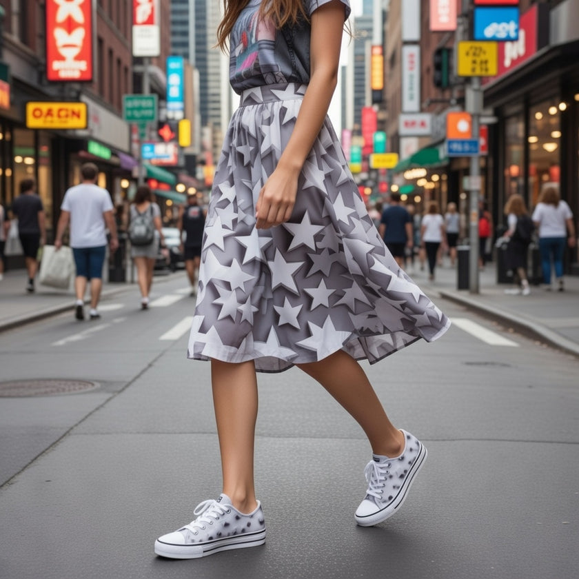 Star Bright Pattern I'm a Star Radiant Afar Sneakers | Low Top Canvas Shoes