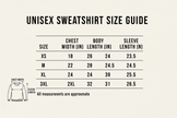 Sweatshirt Size Chart