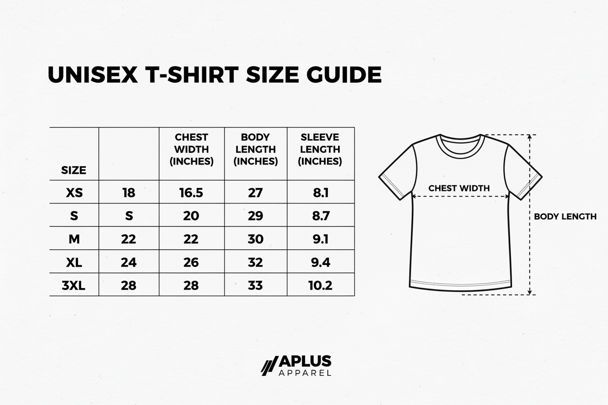 T-Shirt Size Chart