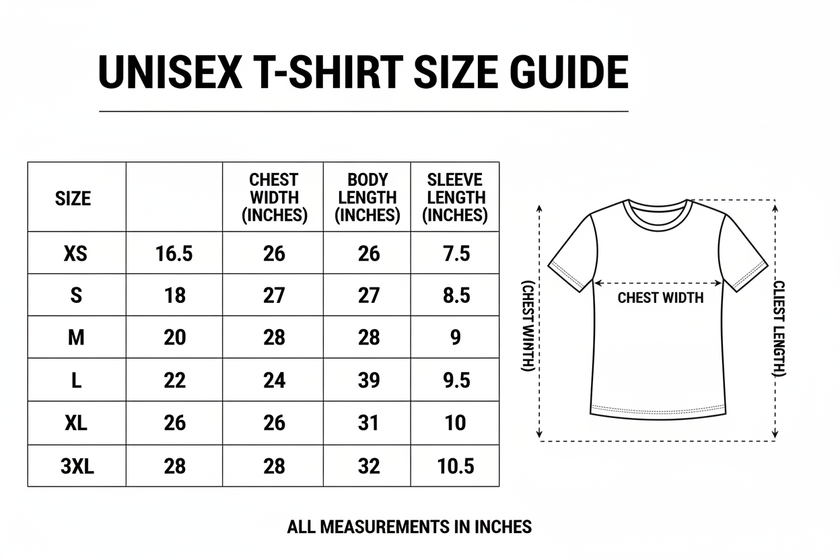 T-Shirt Size Chart