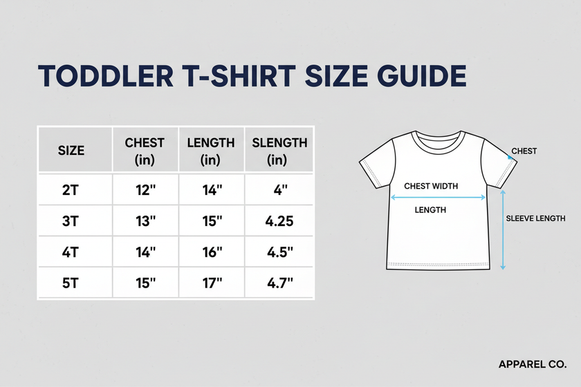 Toddler T-Shirt Size Chart