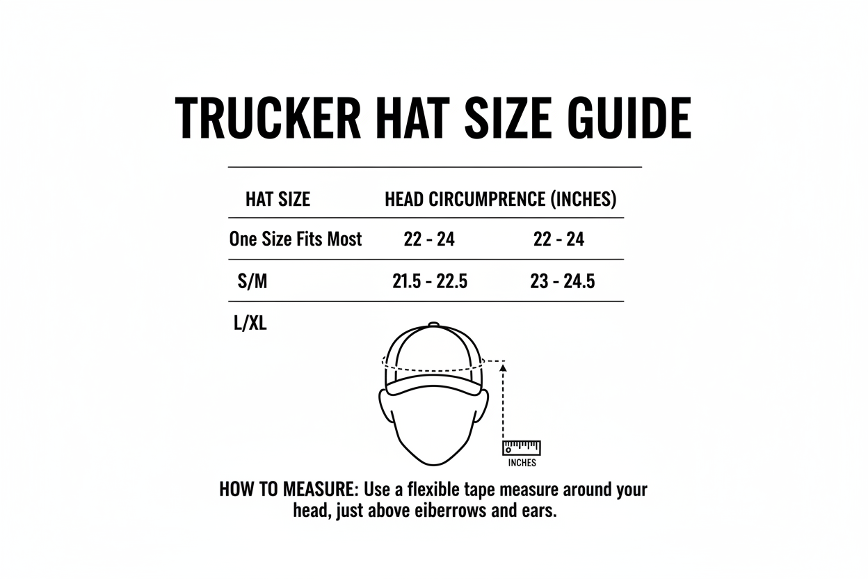 Trucker Hat Size Chart